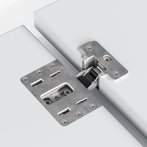 Salice Conecta Concealed Hinge Nickel Finish & White Screw Cap Cover