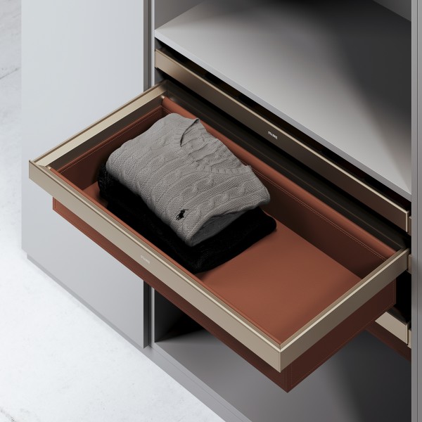 Starke Maverick Soft Close Leather Basket - Champagne Gold