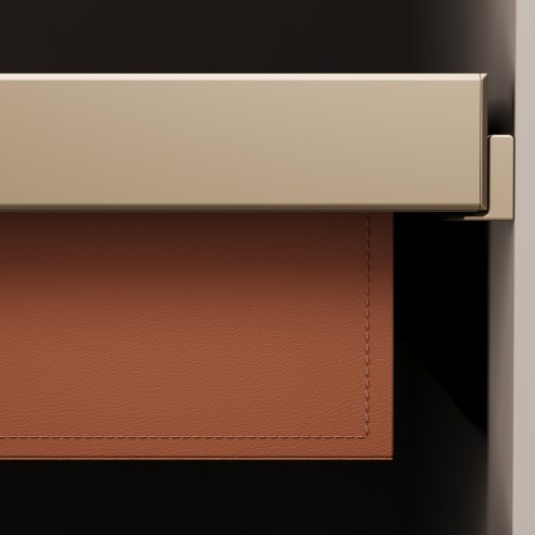 Starke Maverick Soft Close Leather Basket - Champagne Gold