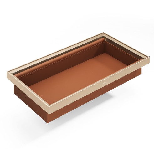 Starke Maverick Soft Close Leather Basket - Champagne Gold