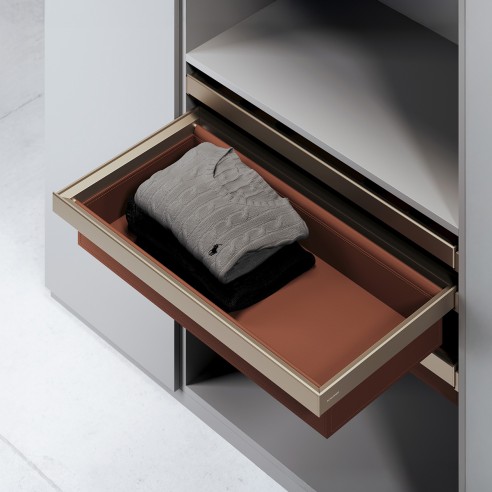 Schamfer Maverick Soft Close Leather Basket - Champagne Gold