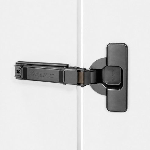 Salice Silentia+ Series 200 Push to Open - 94° Inset Overlay Titanium (Inline Mounting Plate Pack)