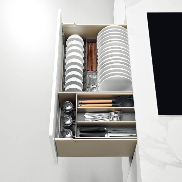 Melora Multifunction Basket With Cutlery Tray - Champagne Gold