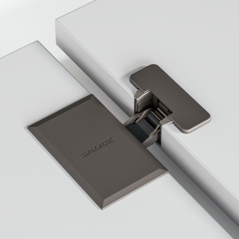 Conecta  Concealed Hinge Titanium Finish with Black Screw Cap Cover