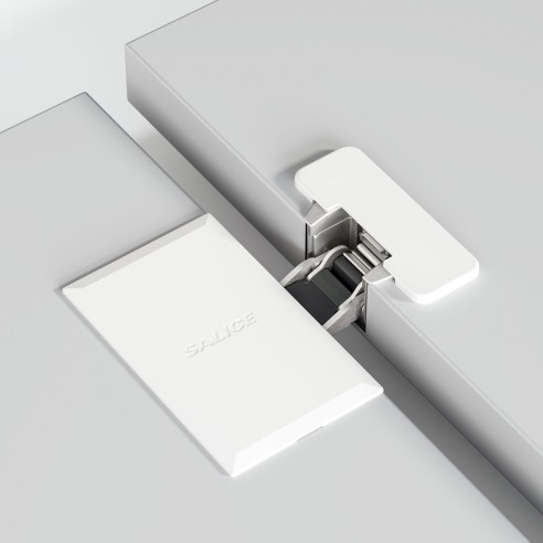 Conecta Concealed Hinge Nickel Finish & White Screw Cap Cover